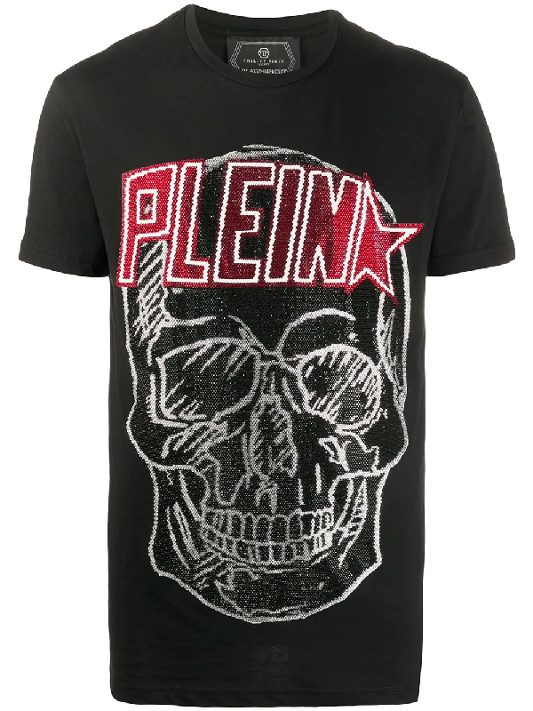 Philipp Plein T-shirt Mit Verziertem Totenkopf In Black | ModeSens