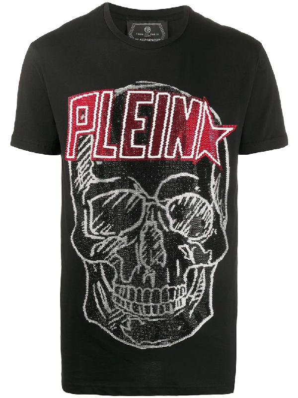 Philipp Plein T-shirt Mit Verziertem Totenkopf In Black ...