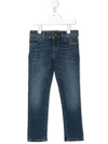Dolce & Gabbana Stretch Slim-fit Jeans With Embroidered Dg Logo In Blue