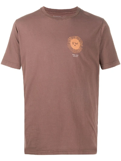 Universal Works Organic Cotton Sun Print T-shirt In Brown