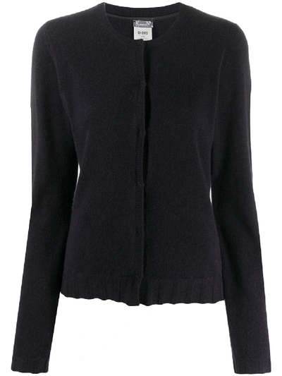 Kristensen Du Nord Round Neck Cashmere Cardigan In Blue