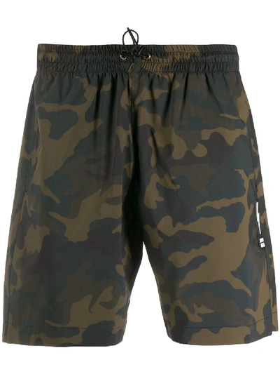 Hydrogen Reflex Camouflage-print Track Shorts In Brown