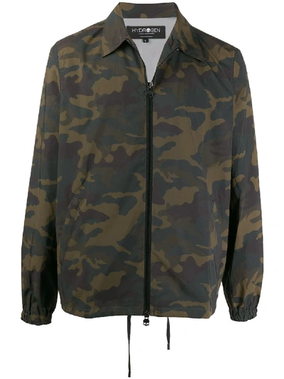 Hydrogen Camouflage-print Shirt Jacket In Brown