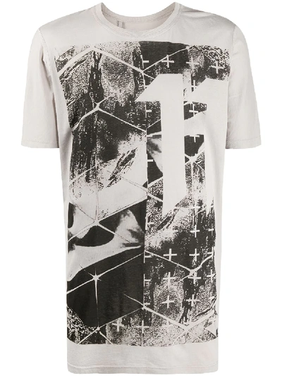 11 By Boris Bidjan Saberi Longline Graphic Print T-shirt In Grey