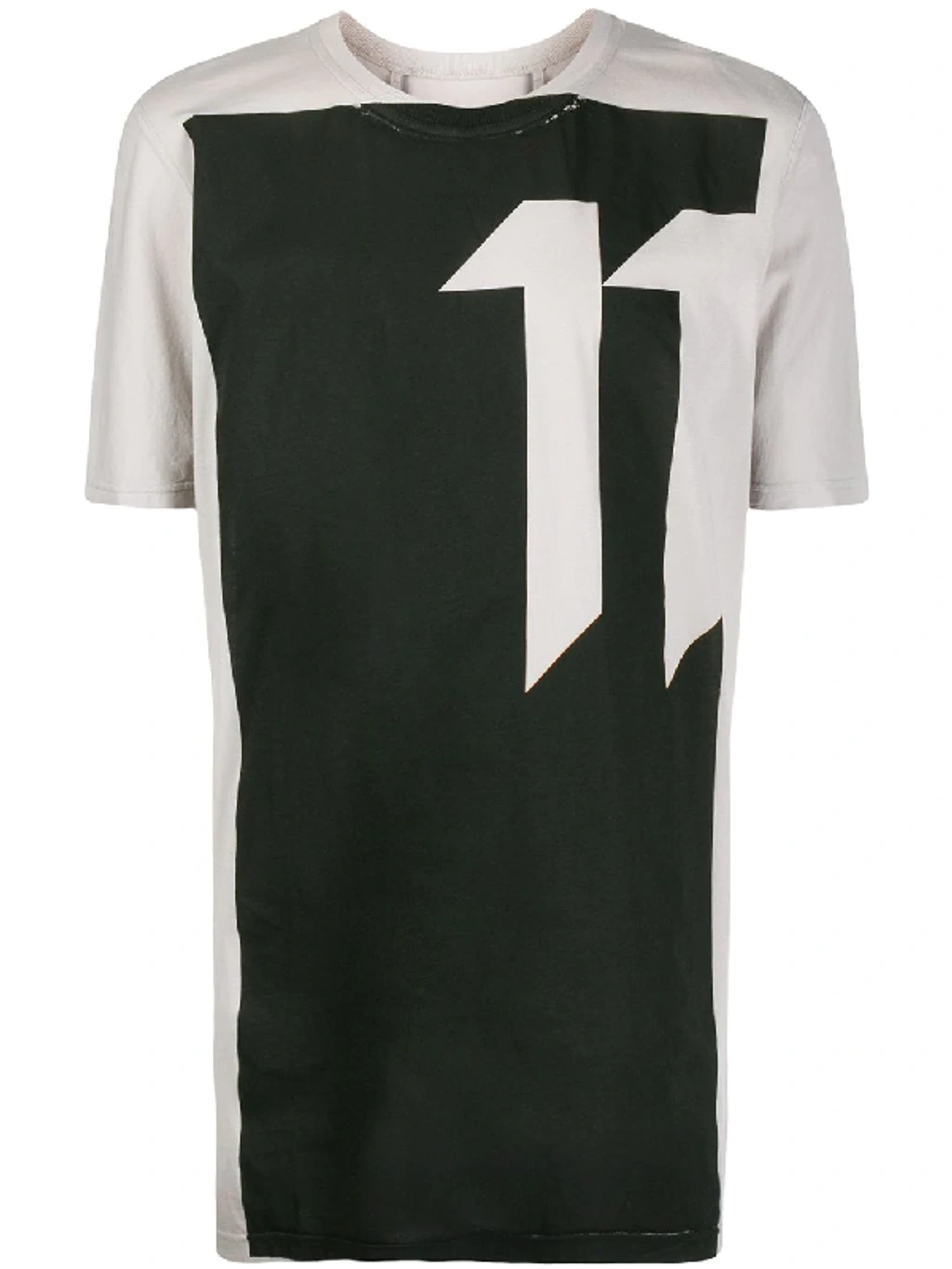 11 By Boris Bidjan Saberi Longline Graphic Print T-shirt In Grey