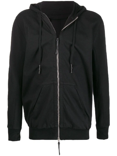 11 By Boris Bidjan Saberi Longline Zipped-front Hoodie In Black