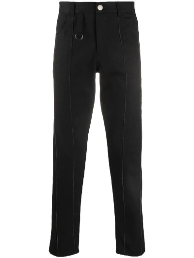Plùs Que Ma Vìe Pinched Straight Trousers In Black