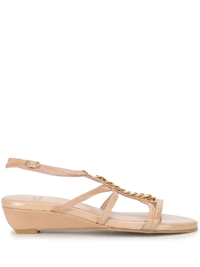Stuart Weitzman Chain Detail Sandals In Neutrals