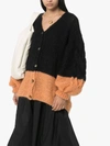LOEWE COLOUR BLOCK CABLE KNIT CARDIGAN,S540333X9814905300