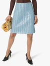 Bottega Veneta Intrecciato Weave A-line Skirt In Blue