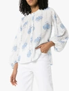 LOVESHACKFANCY SPECTRA FLORAL BRODERIE ANGLAISE COTTON BLOUSE,LT60856315185365