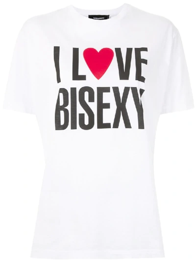 Dsquared2 I Love Bisexy Print T-shirt In Pink