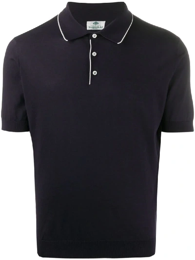 Borrelli Contrast-trimmed Polo Shirt In Blue