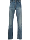 NUDIE JEANS MID-RISE STRAIGHT LEG JEANS