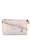 MSGM IRIDESCENT EMBOSSED LOGO SHOULDER BAG