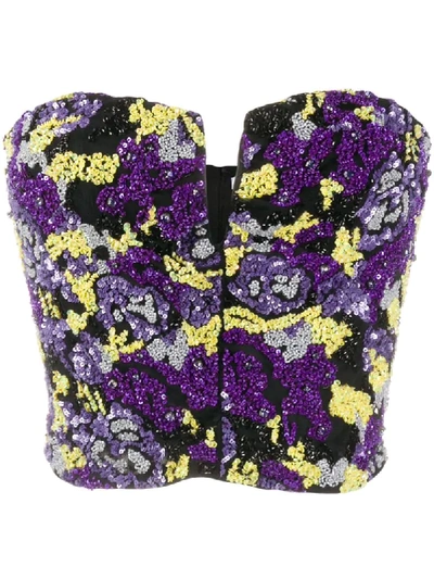 Amen Embellished Corset Top In Purple