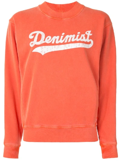 Denimist Faded Logo-print Sweatshirt In Orange