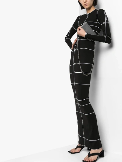 Vetements Body Measurements-print Maxi Dress In Black