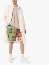 Children Of The Discordance Scarf Patchwork Shorts In Green