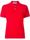 Comme Des Garçons Play Signature Piqué Polo Shirt In Red