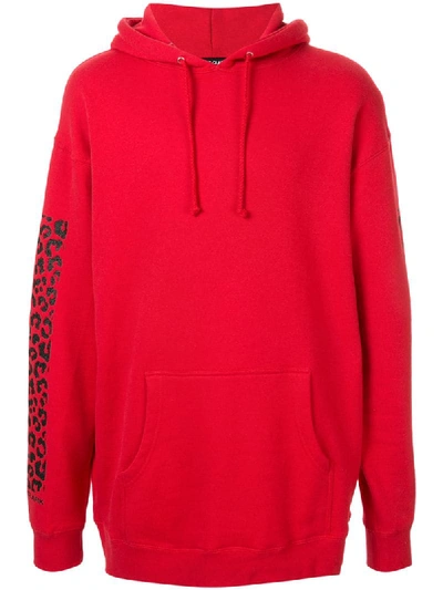 Keiser Clark Leopard-print Hoodie In Red