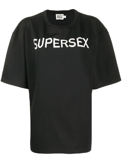 Fausto Puglisi T-shirt Mit "supersex"-print In Black