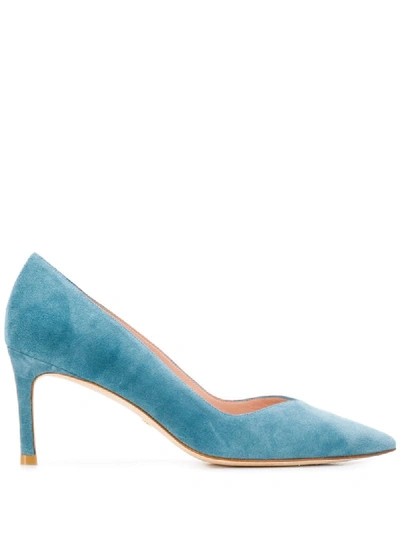 Stuart Weitzman Mid Heel Pumps In Blue