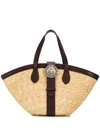KATE CATE WOVEN STAR BUCKLE TOTE BAG