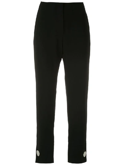 Armani Exchange High-waist Cropped Trousers In Black