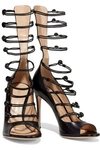 GIANVITO ROSSI MARQUIS 105 BUTTON-DETAILED LEATHER SANDALS,3074457345622273372