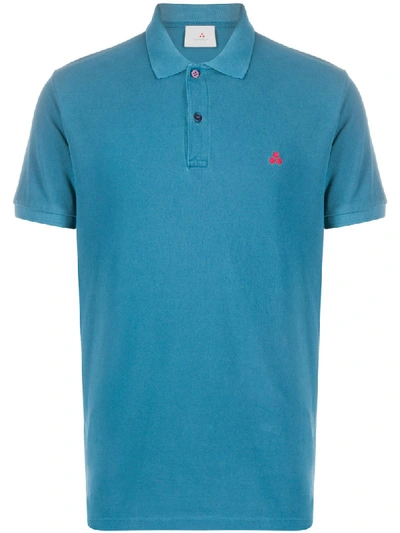 Peuterey Short Sleeve Logo Polo Shirt In Blue