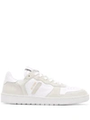 Re/done 80s Basketball Perforated Leather And Suede Sneakers In White