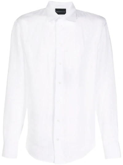 Emporio Armani Long Sleeved Shirt In White