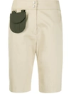 Palm Angels Contrasting Pocket Knee-length Shorts In Neutrals