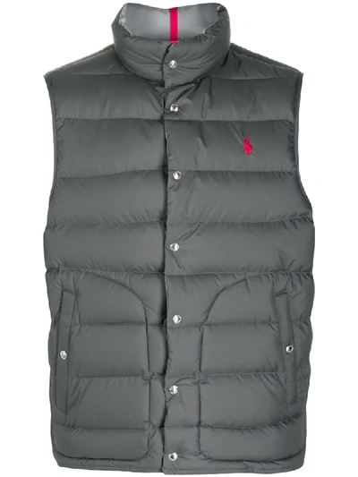 Polo Ralph Lauren Padded Embroidered Logo Gilet In Green