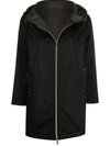 Herno Jacquard Hooded Coat In Black
