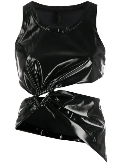 Ben Taverniti Unravel Project Triangle Latex Tank Top In Black