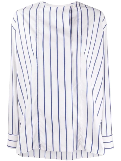 Paul Smith Striped-print Long-sleeved Shirt In White
