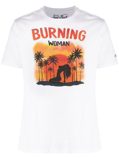 Mc2 Saint Barth Burning Woman T-shirt In White