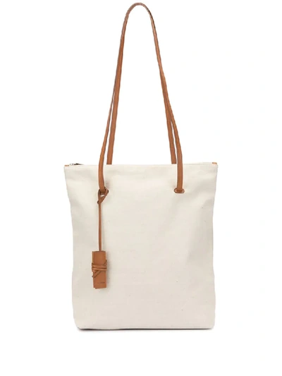 Jil Sander Zipped Top Handle Tote Bag In Neutrals