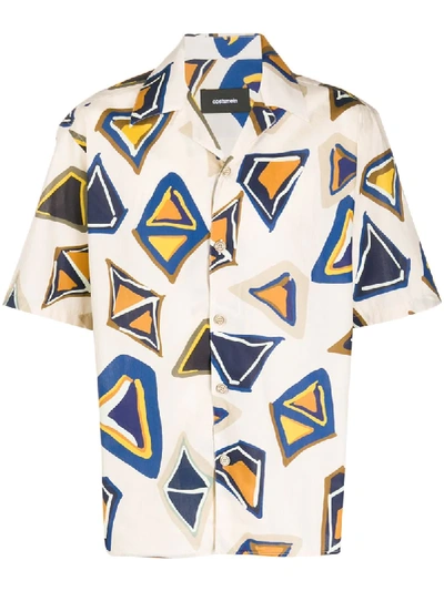 Costumein Geometric Print Shortsleeved Shirt In Brown