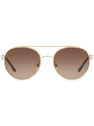 Dolce & Gabbana Aviator-frame Sunglasses In Gold