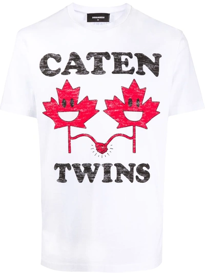 Dsquared2 Caten Twins Print T-shirt In White