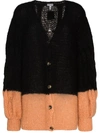 LOEWE COLOUR-BLOCK CABLE-KNIT CARDIGAN