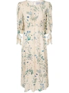 Luisa Beccaria Floral Print Midi Dress In Orange