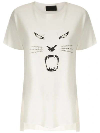Andrea Bogosian React Embellished Cat T-shirt In Neutrals