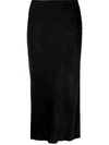 Anine Bing Black Silk Bar Mid-length Skirt In Black