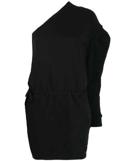 Alexandre Vauthier One-shoulder Drawstring Dress In Black