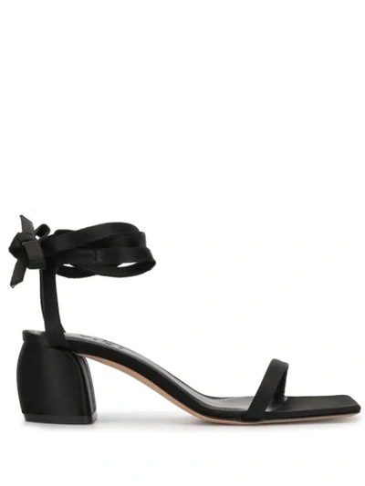 Tibi Shyah Satin Sandals In Black