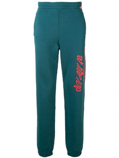Napa By Martine Rose Script Print Track Trousers In Green